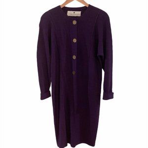 Steve Fabrikant VINTAGE Purple Sweater Long Sleeve Midi Dress. Size S